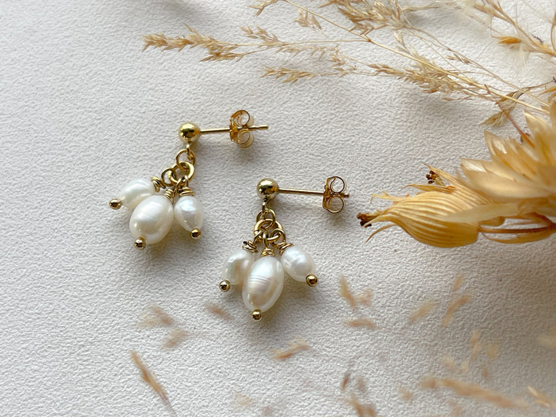 Boucles d'oreilles Alba posées, S'TELLE création bijoux