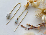 Boucles d'oreilles Marceline, Labradorite, posées, S'TELLE création bijoux